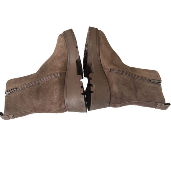 Vince Camuto Brown Suede Zip Platform Ankle Boots Size 7.5 - Picture 2 of 11